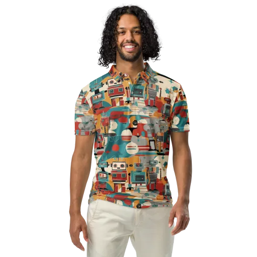 Chrome Daydream on a Men's Slim Fit Polo Shirt