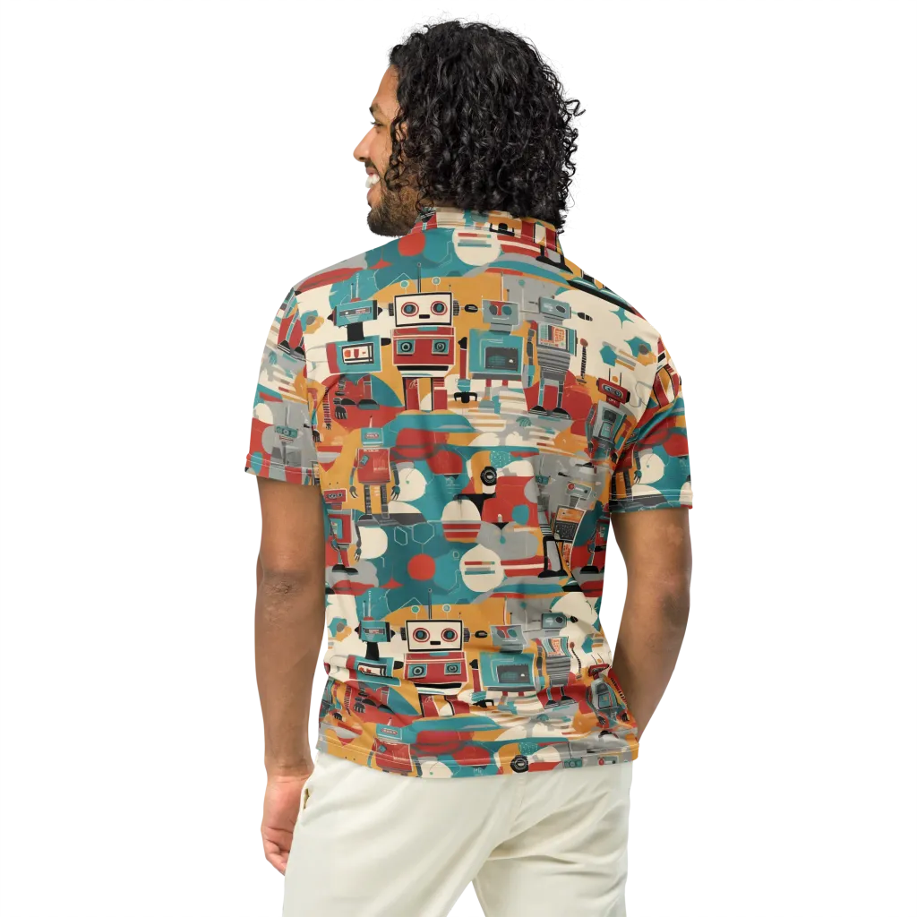 Chrome Daydream on Men's Slim Fit Polo Shirt — Back