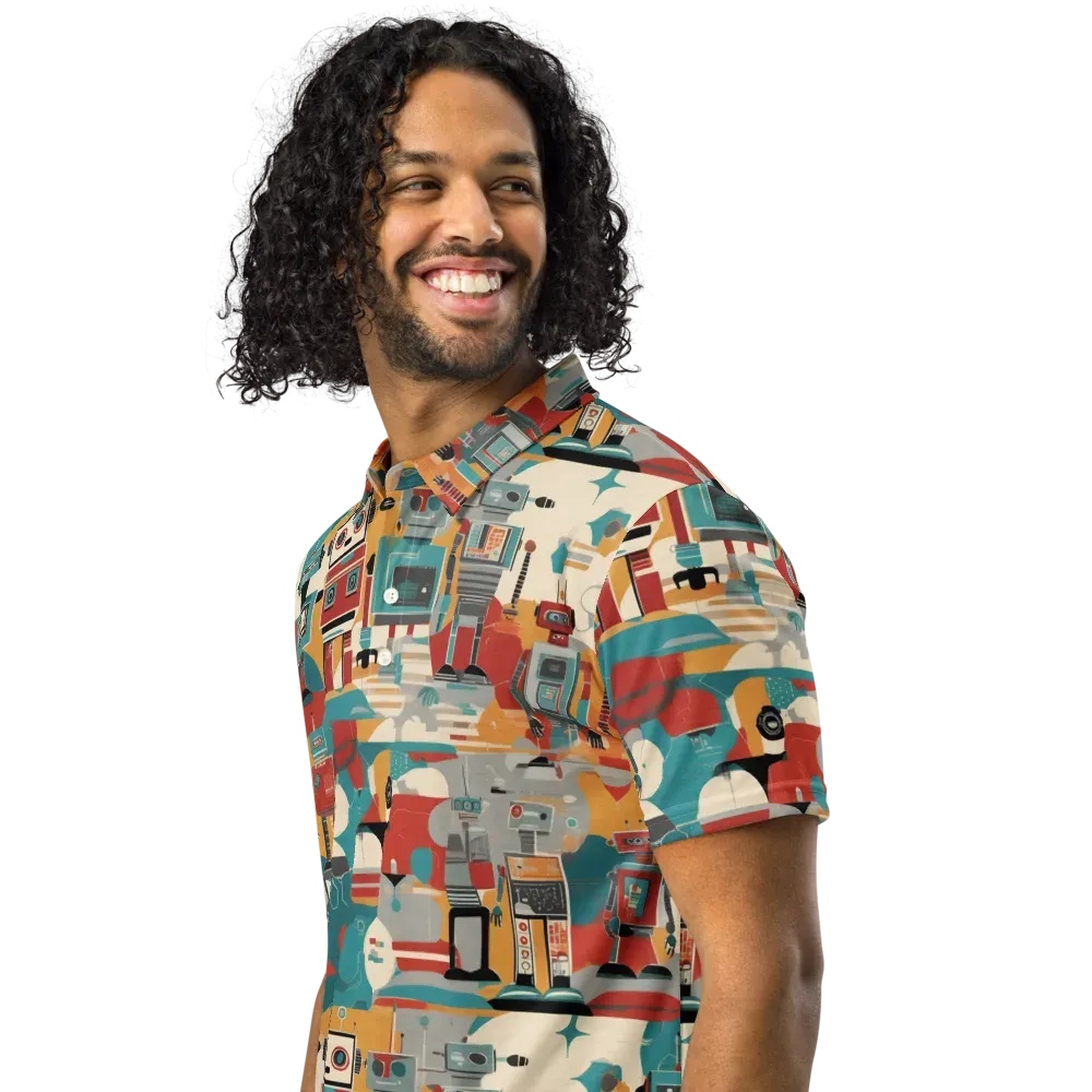 Chrome Daydream on Men's Slim Fit Polo Shirt — Left Front