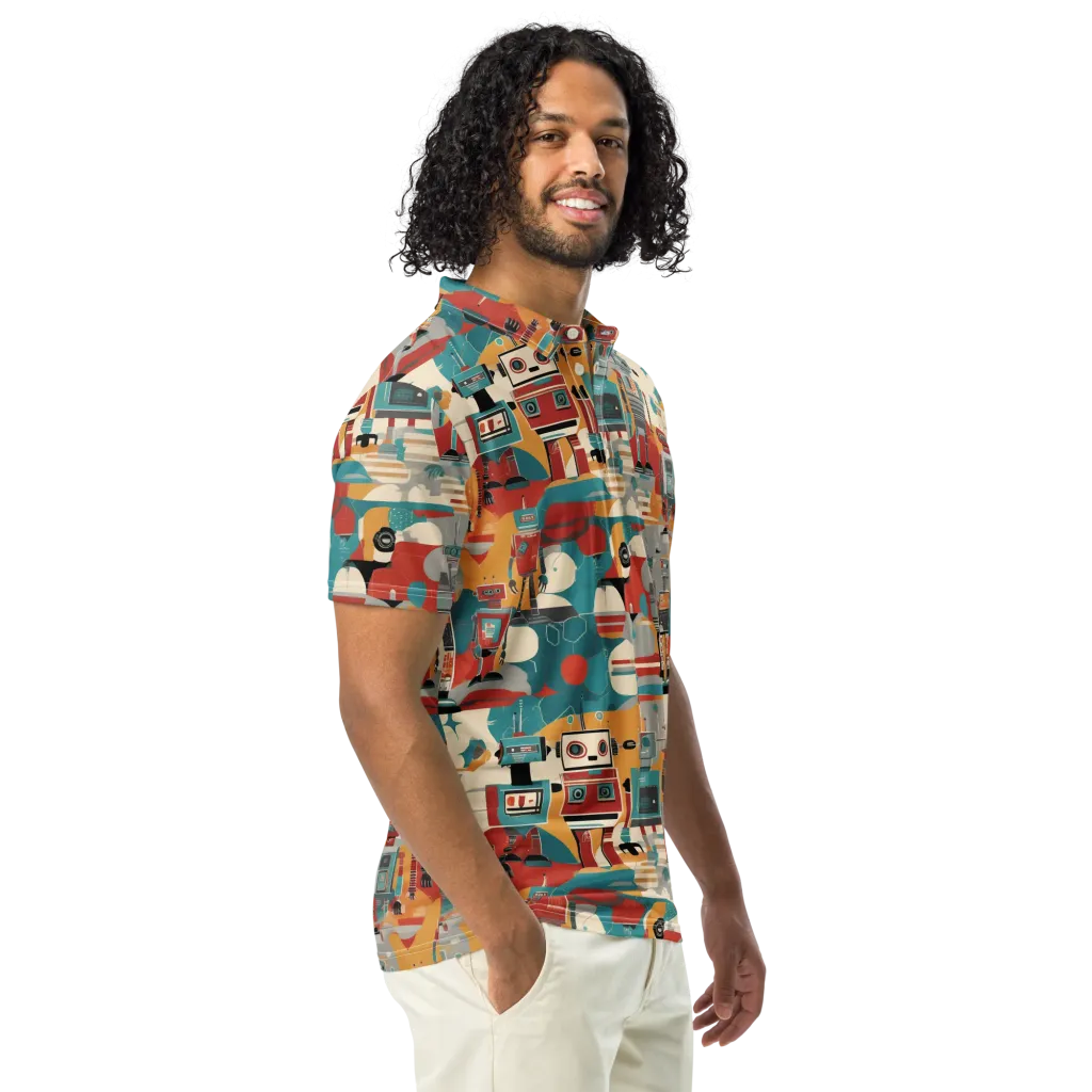 Chrome Daydream on Men's Slim Fit Polo Shirt — Right Front