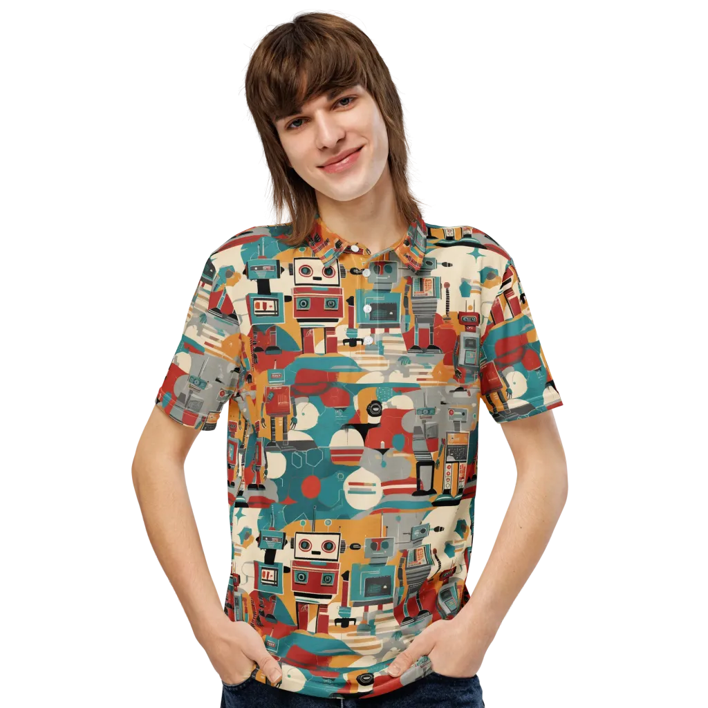 Chrome Daydream on Men's Slim Fit Polo Shirt — Front