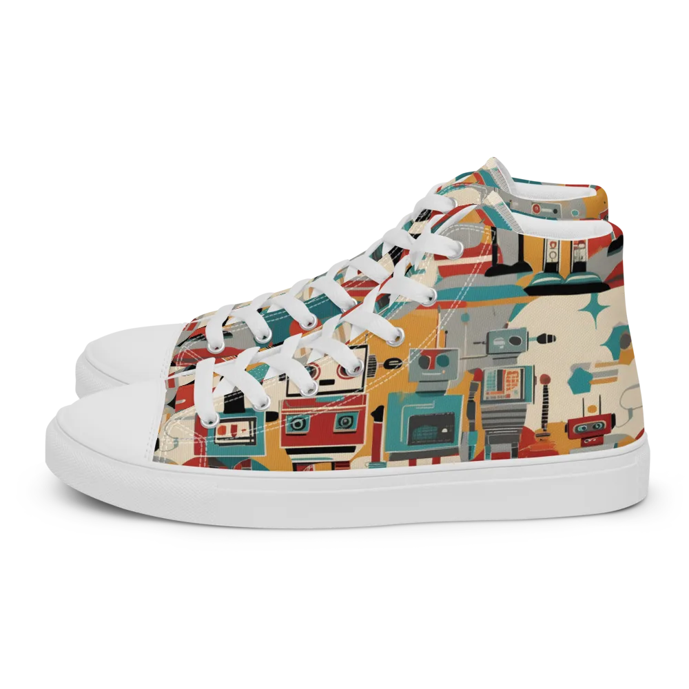 Chrome Daydream on Men's High Top Canvas Shoes — Left