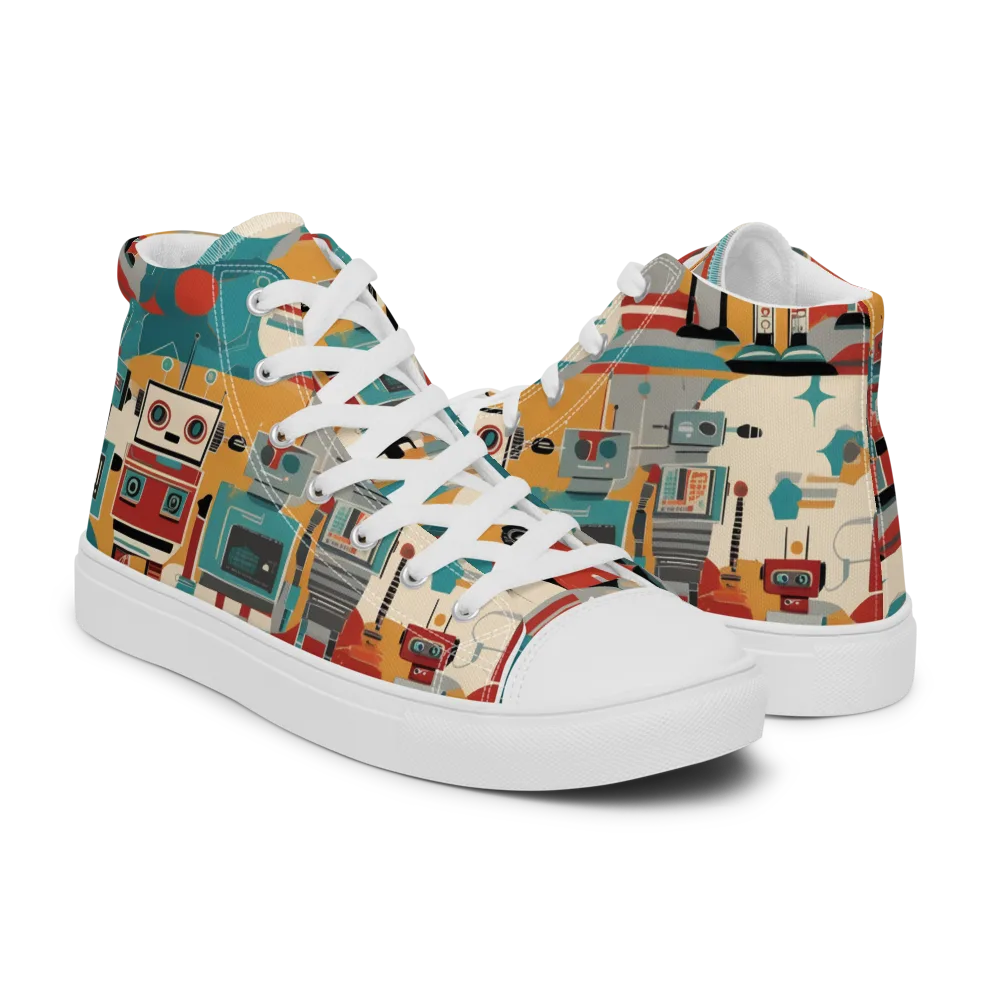 Chrome Daydream on Men's High Top Canvas Shoes — Right