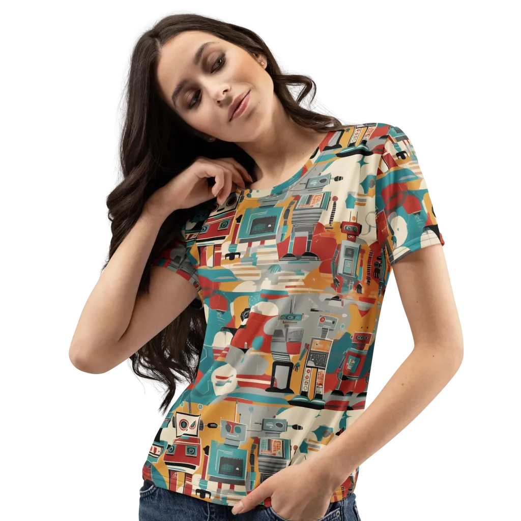 Chrome Daydream on Women's Crew Neck T-Shirt — Left Front