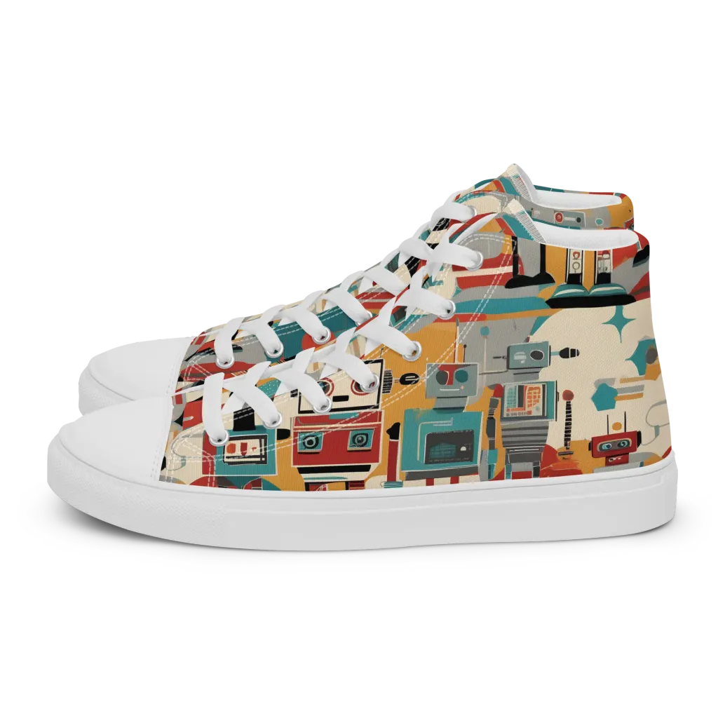 Chrome Daydream on Women's High Top Canvas Shoes — Left
