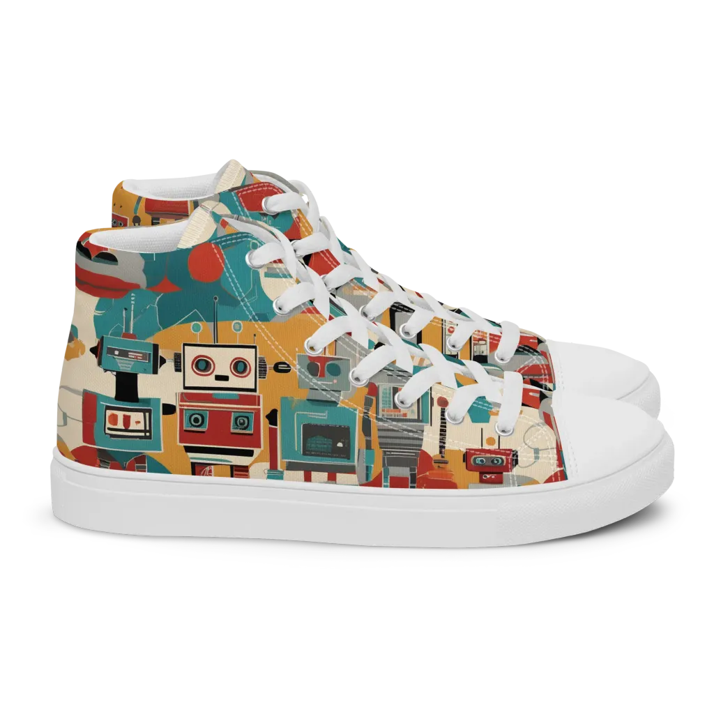 Chrome Daydream on Women's High Top Canvas Shoes — Right