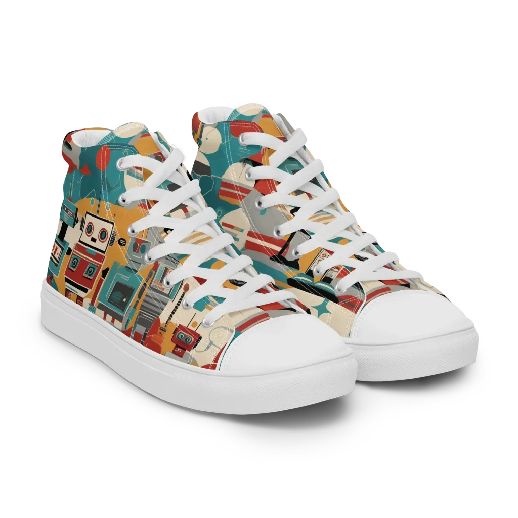 Chrome Daydream on Women's High Top Canvas Shoes — Right Front