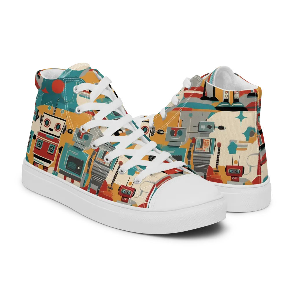 Chrome Daydream on Women's High Top Canvas Shoes — Right