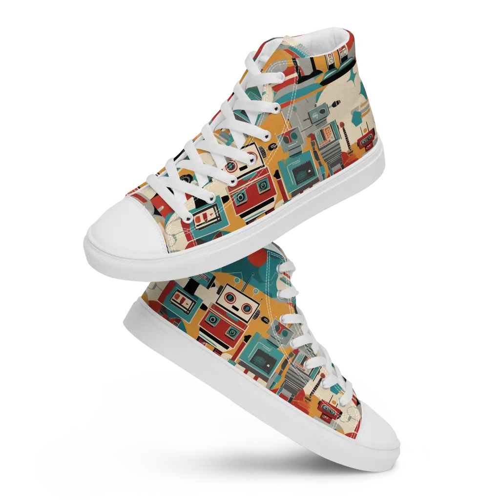 Chrome Daydream on Women's High Top Canvas Shoes — Front