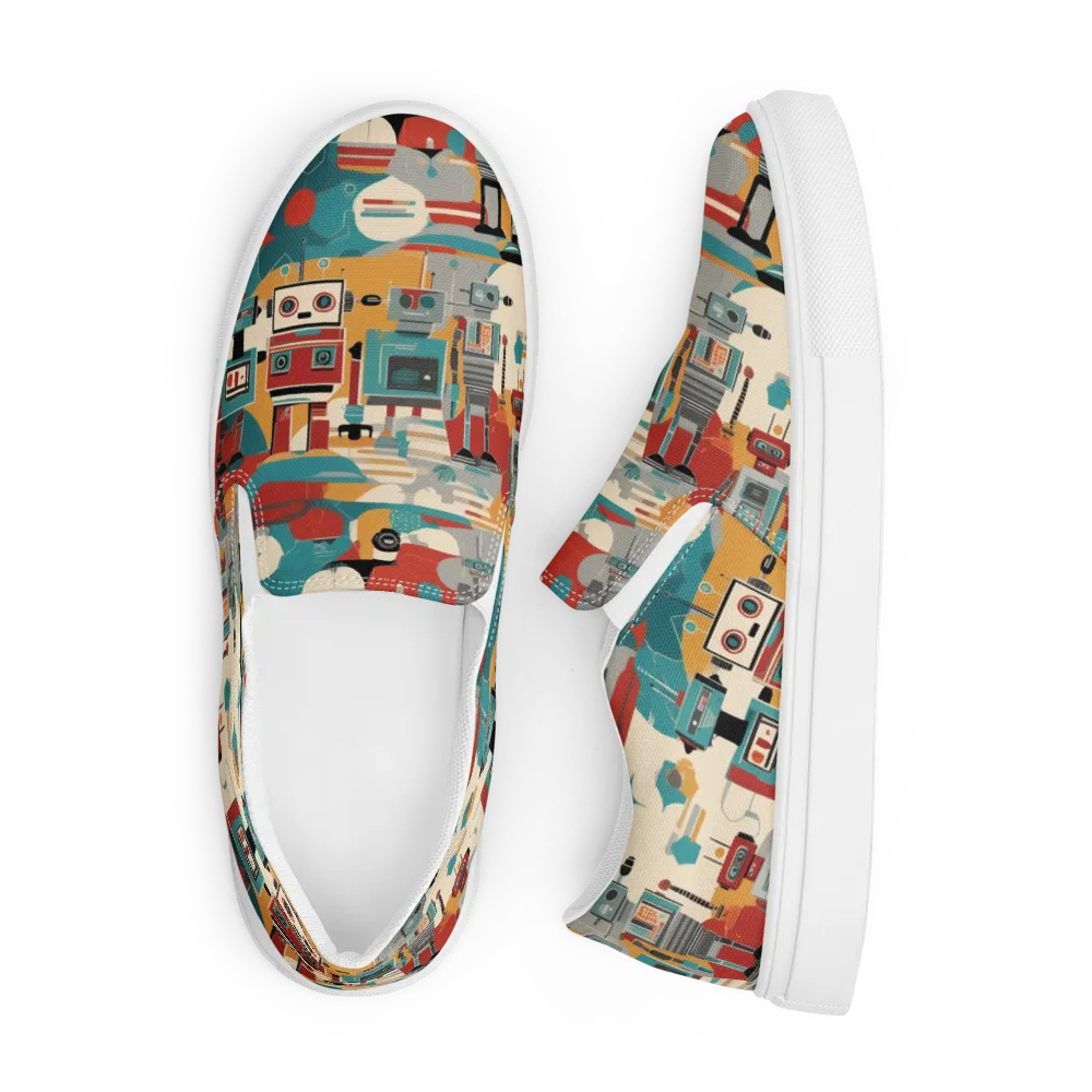 Chrome Daydream on Men's Slip-On Canvas Shoes — Front