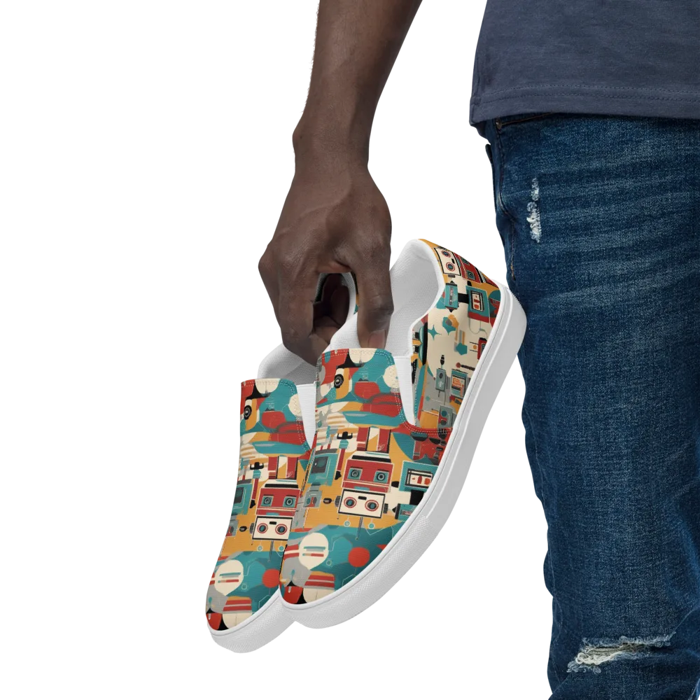 Chrome Daydream on Men's Slip-On Canvas Shoes — Left Front