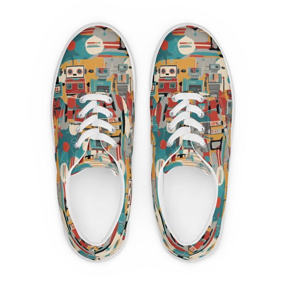 Chrome Daydream on Men's Lace-Up Canvas Shoes — Front