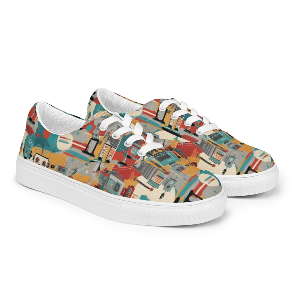 Chrome Daydream on Men's Lace-Up Canvas Shoes — Right Front