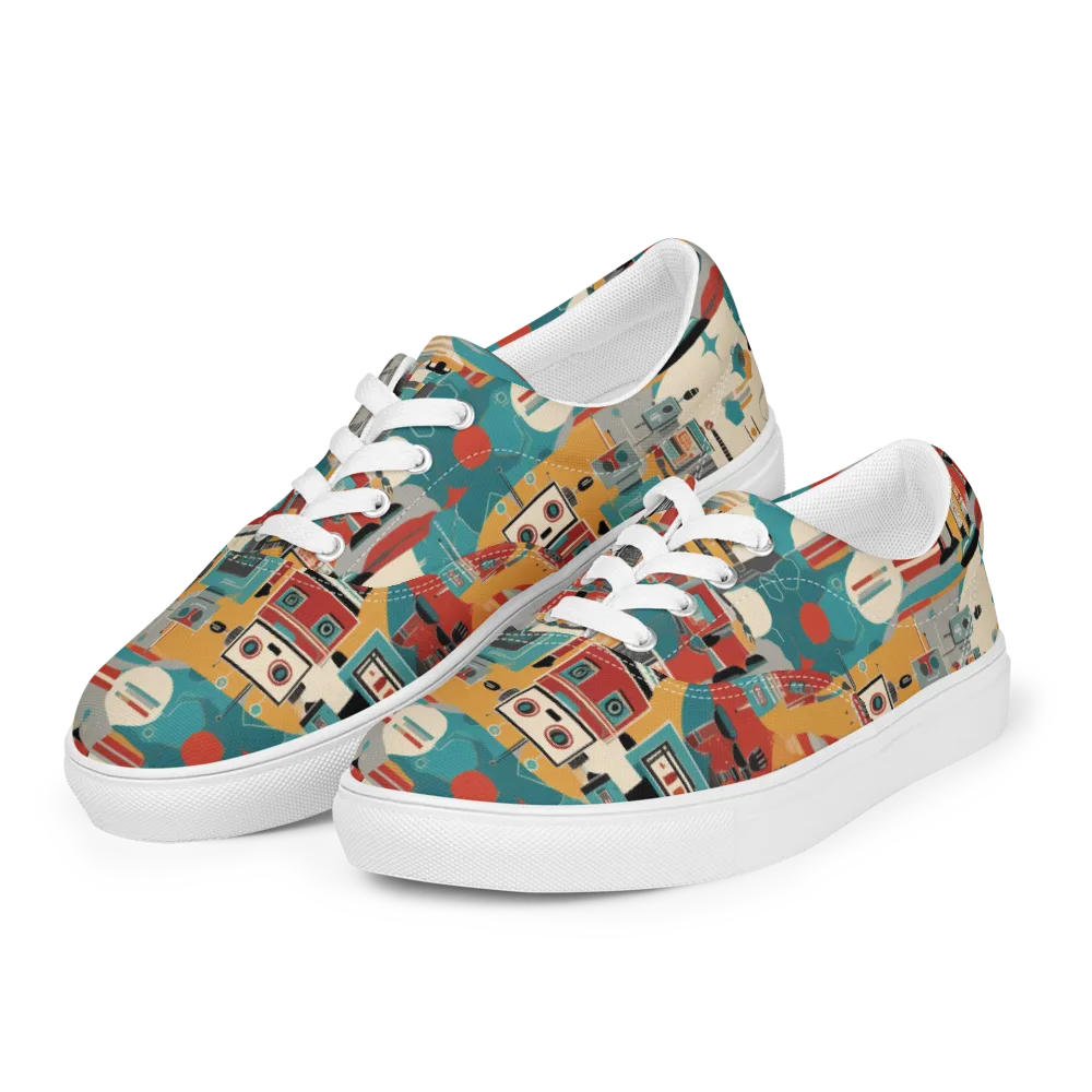 Chrome Daydream on Men's Lace-Up Canvas Shoes — Left Front