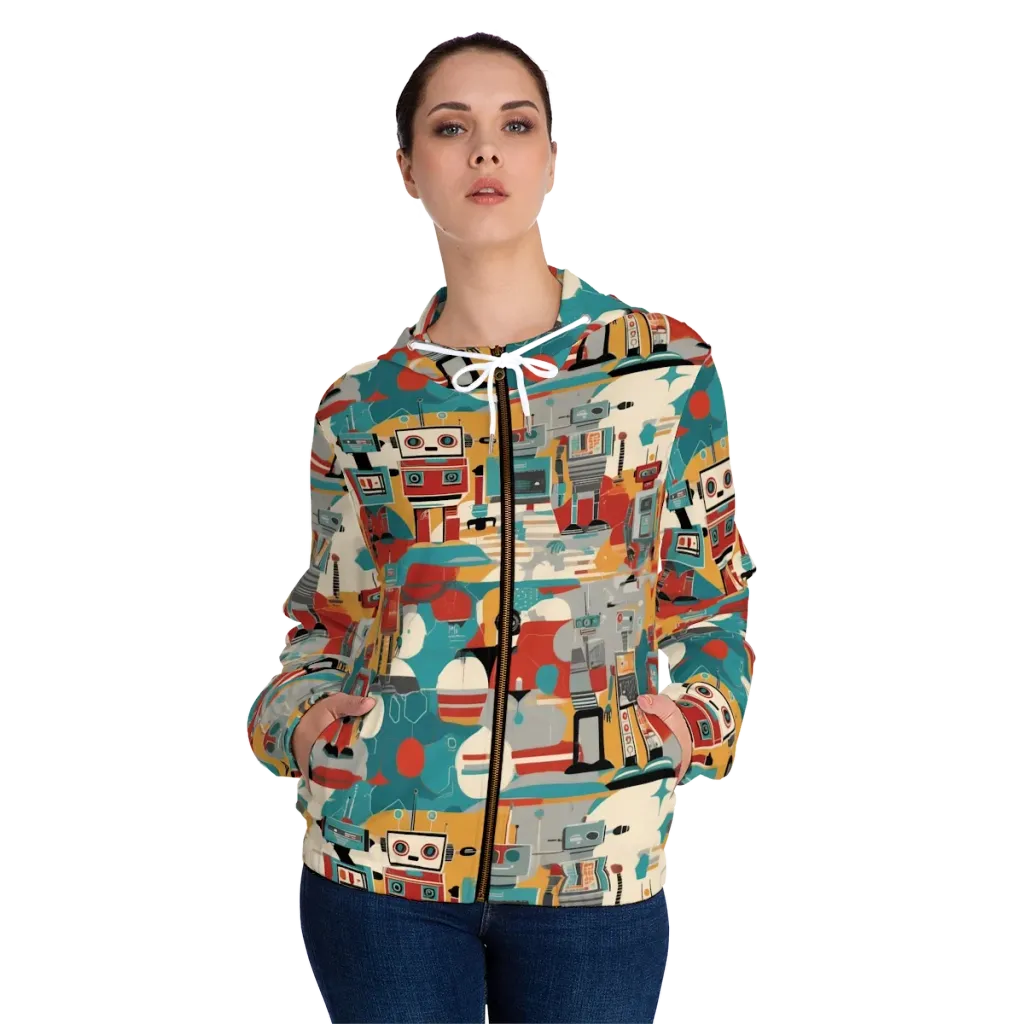 Chrome Daydream on Women's Full-Zip Hoodie — Front On Person