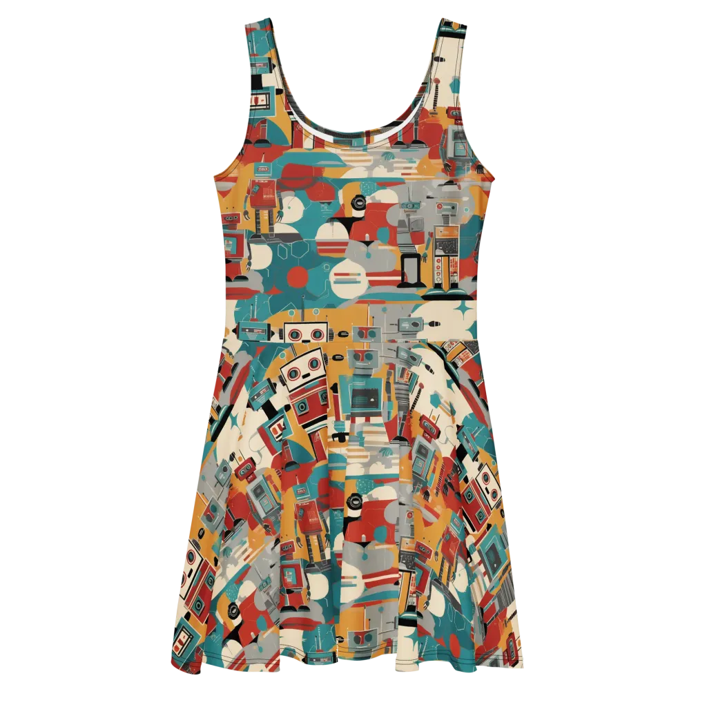 Chrome Daydream on Skater Dress — Front