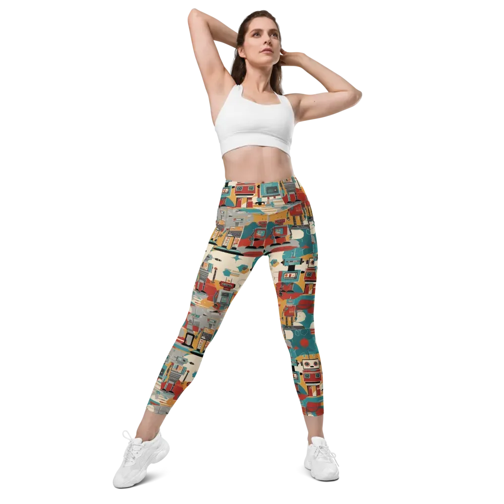 Chrome Daydream on Leggings with Pockets — Front