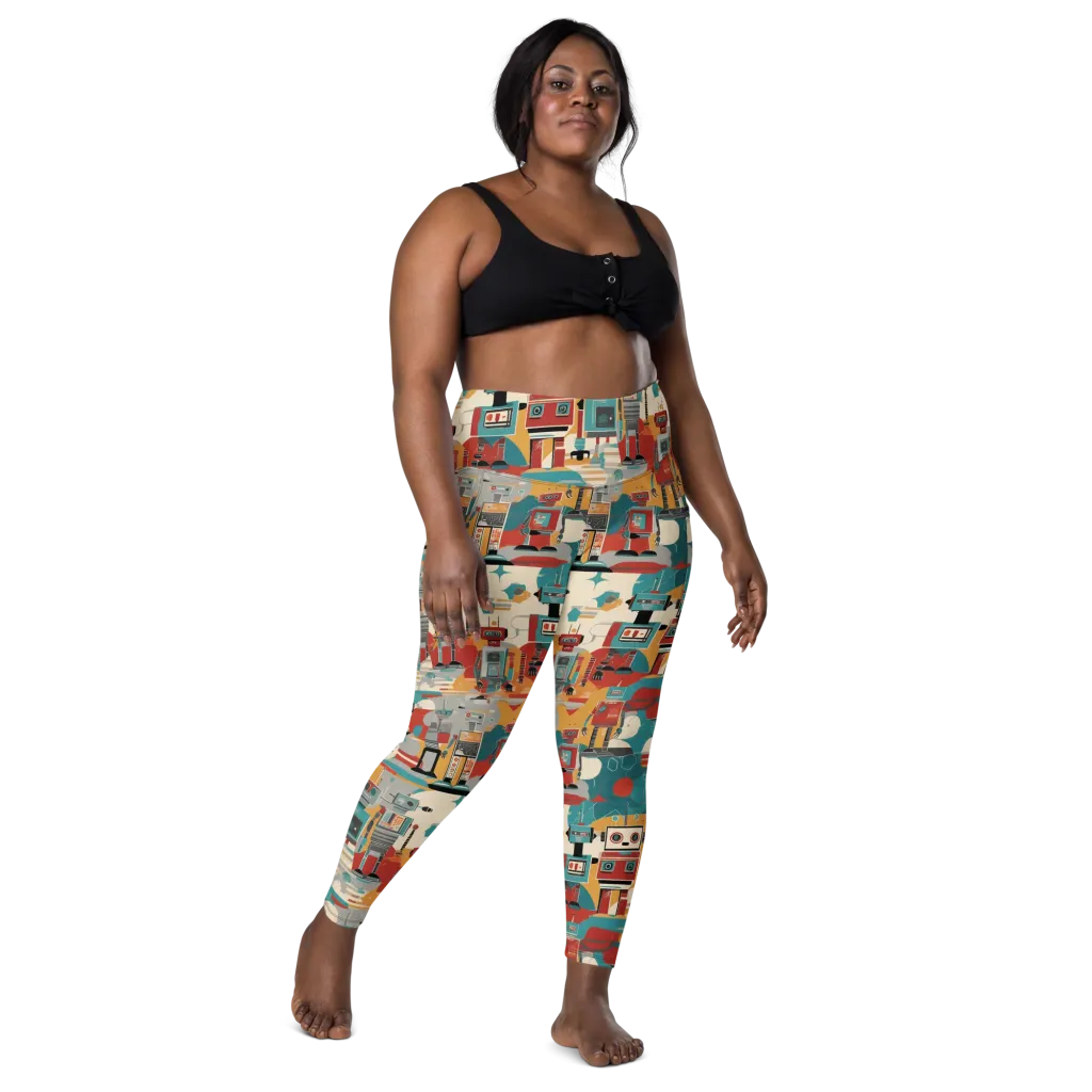 Chrome Daydream on Leggings with Pockets — Front