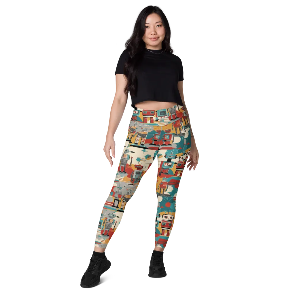 Chrome Daydream on Leggings with Pockets — Front