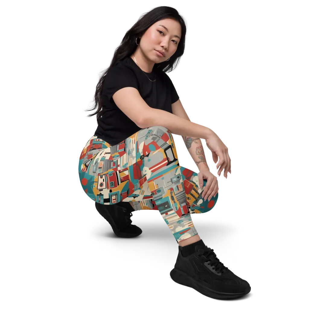 Chrome Daydream on Leggings with Pockets — Right Front