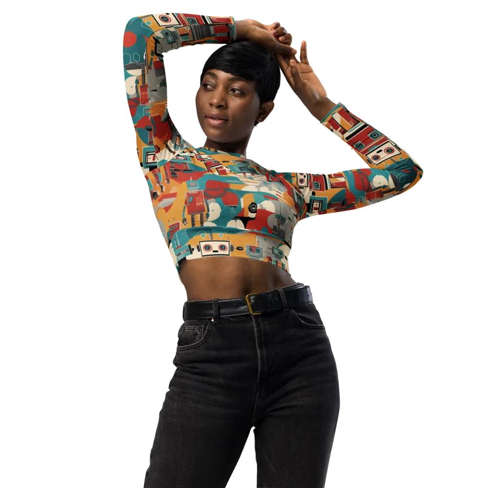 Chrome Daydream on Long Sleeve Crop Top — Front