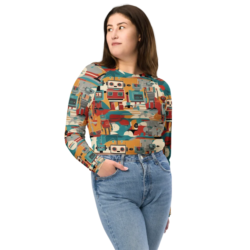 Chrome Daydream on Long Sleeve Crop Top — Front