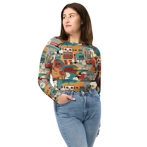 Chrome Daydream on a Long Sleeve Crop Top