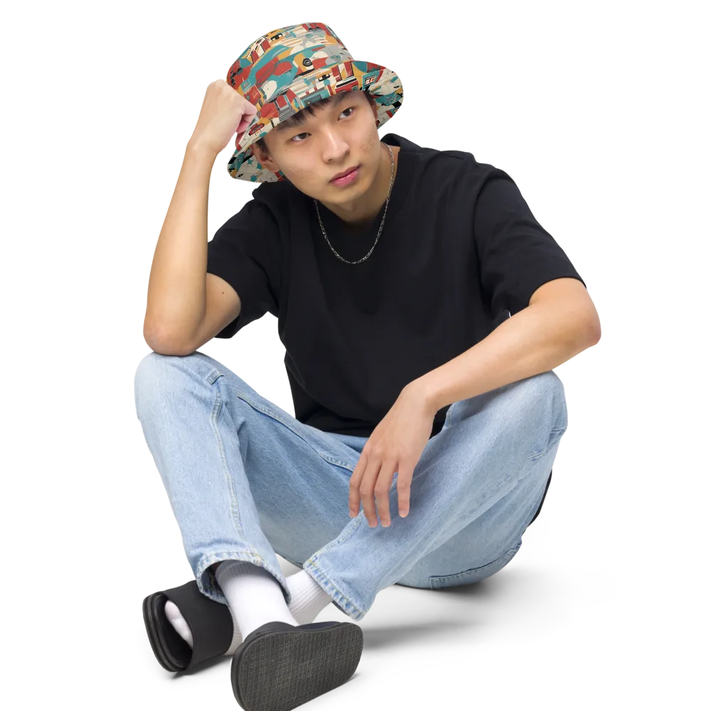 Chrome Daydream on Reversible Bucket Hat — Front 2 Inside