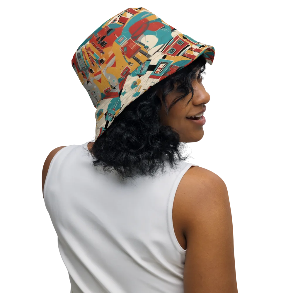 Chrome Daydream on Reversible Bucket Hat — Right Outside