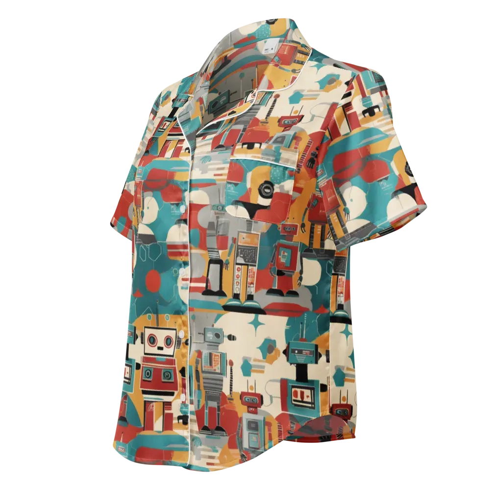 Chrome Daydream on Women's Short Sleeve Pajama Top — Left Front