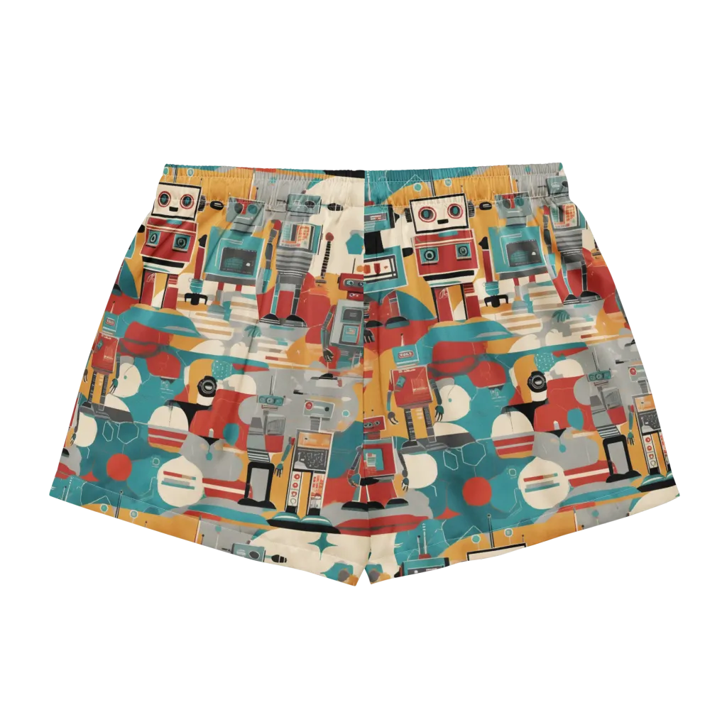 Chrome Daydream on Women's Pajama Shorts — Back