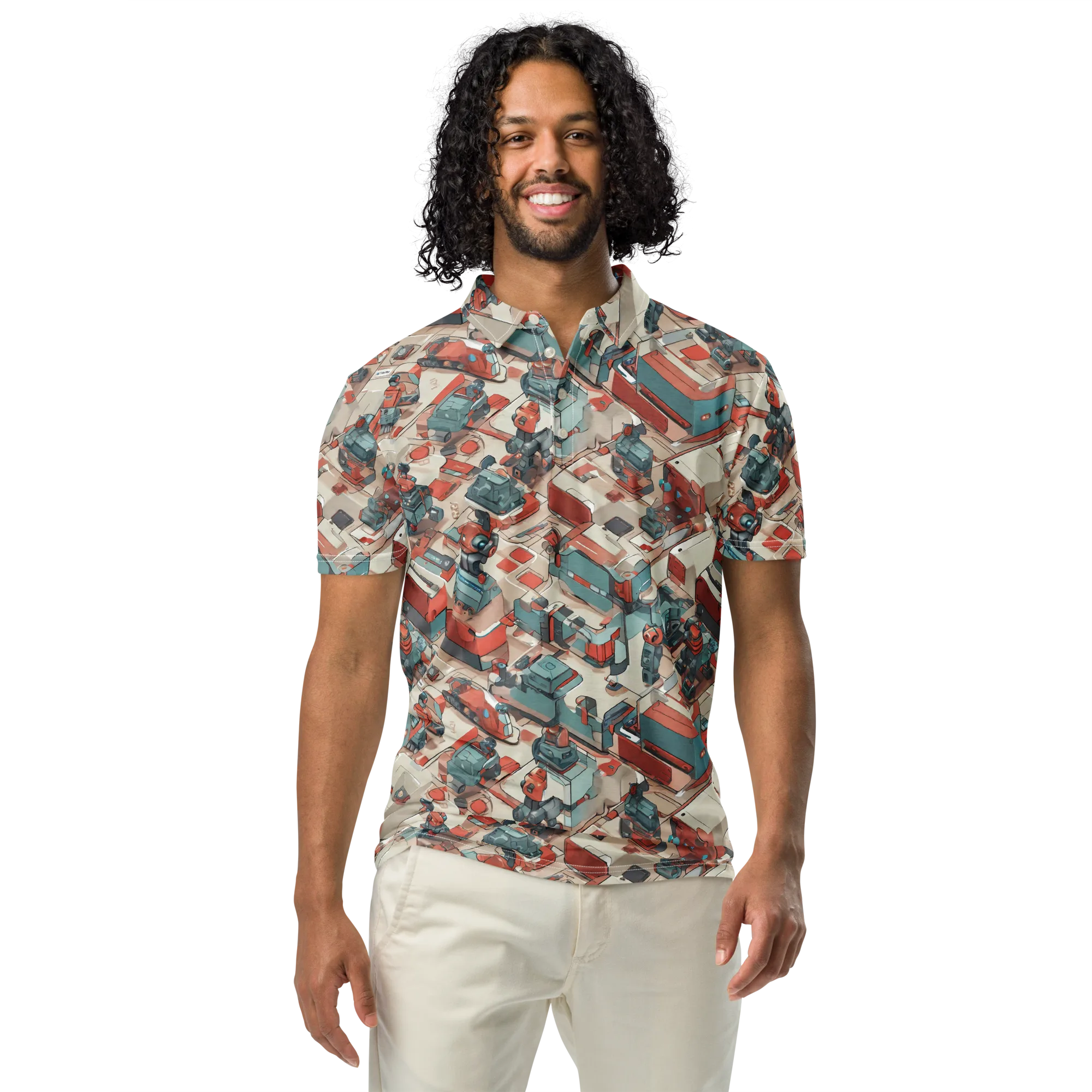 Circuit Couture on Men's Slim Fit Polo Shirt — Front