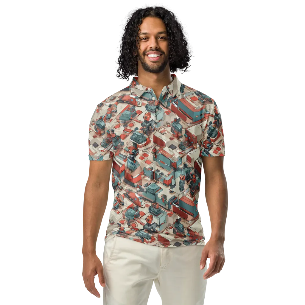 Circuit Couture on Men's Slim Fit Polo Shirt — Front