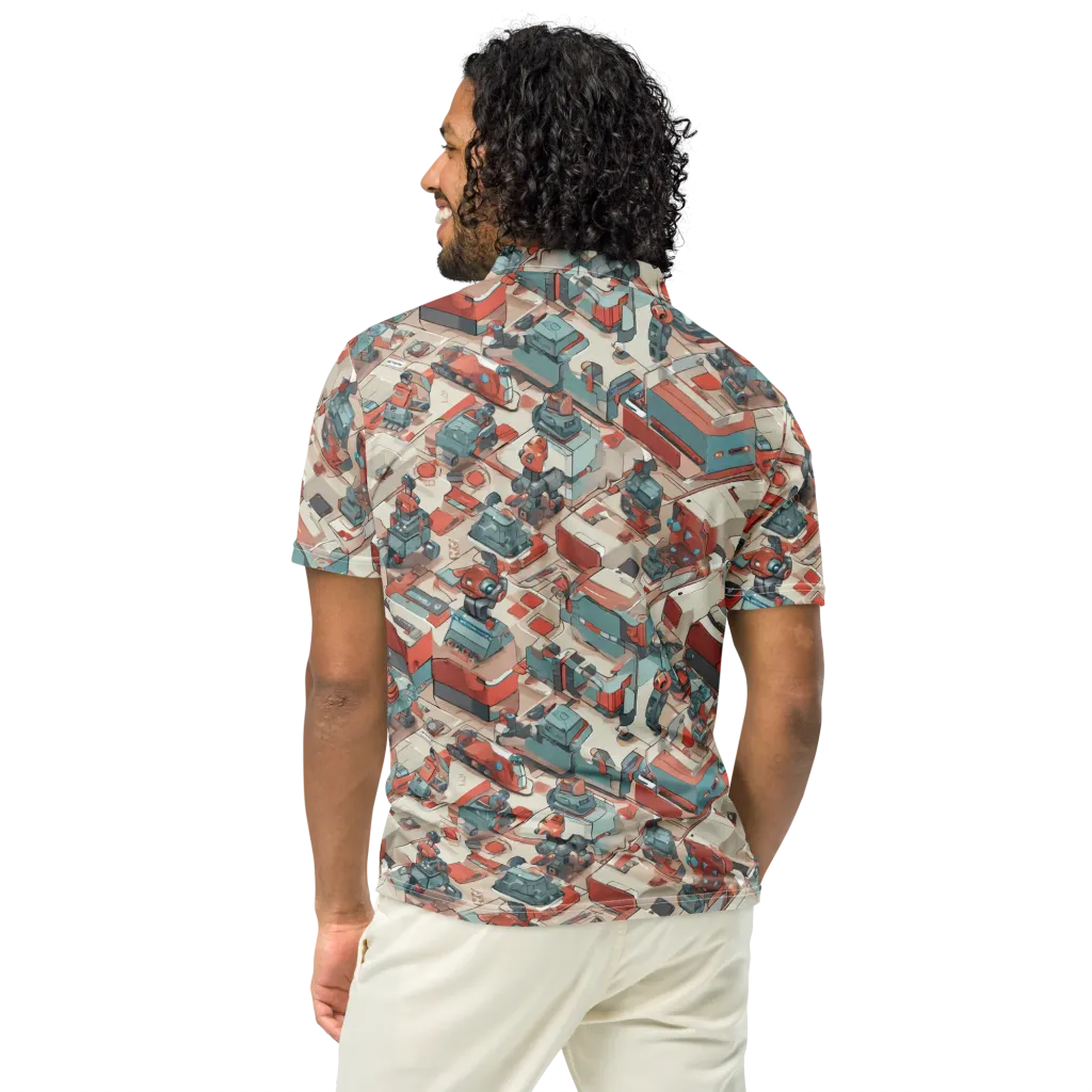 Circuit Couture on Men's Slim Fit Polo Shirt — Back