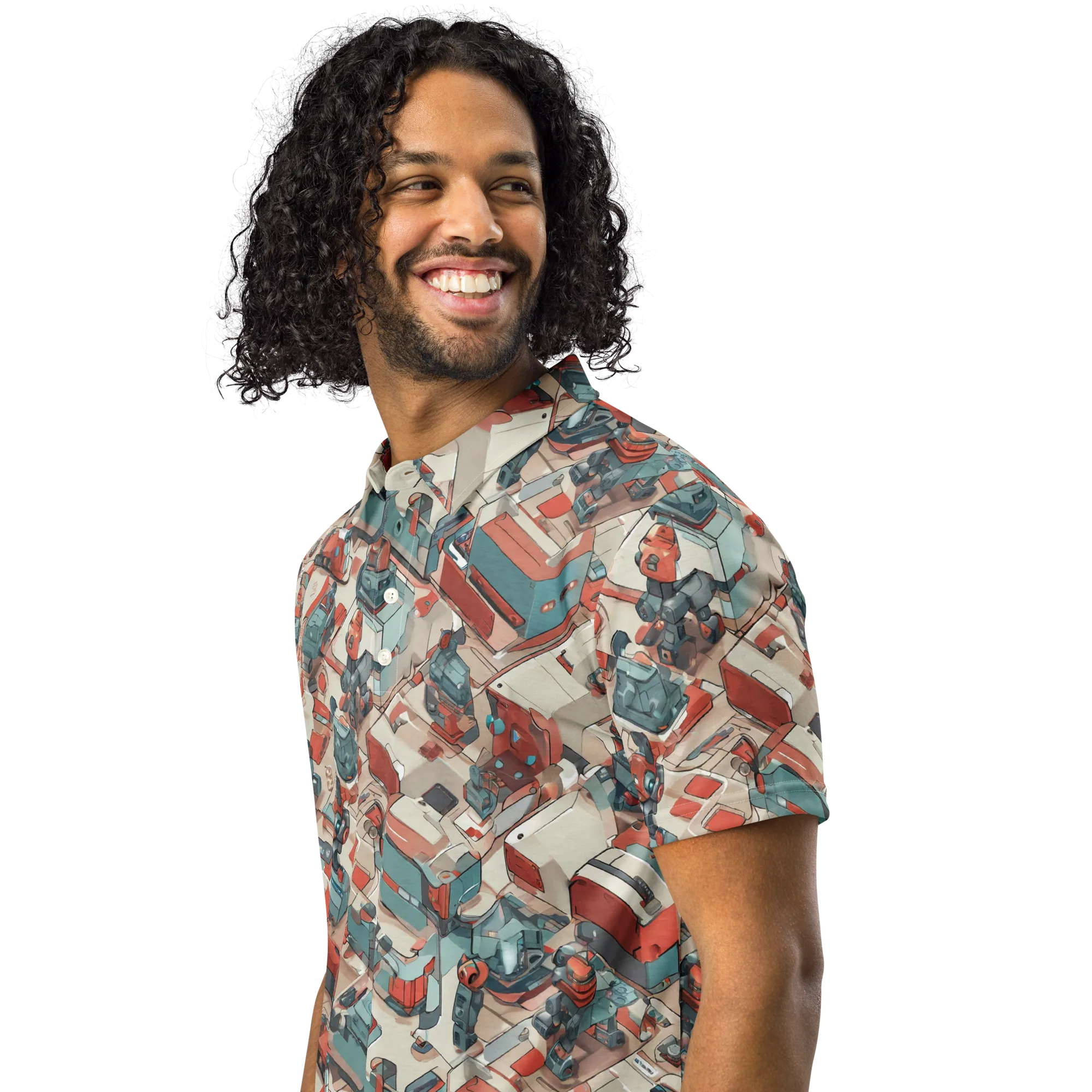 Circuit Couture on Men's Slim Fit Polo Shirt — Left Front