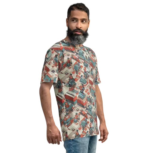 Circuit Couture on a Men's Crew Neck T-Shirt