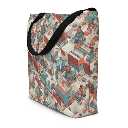 Circuit Couture on a Large Tote Bag W/ Pocket