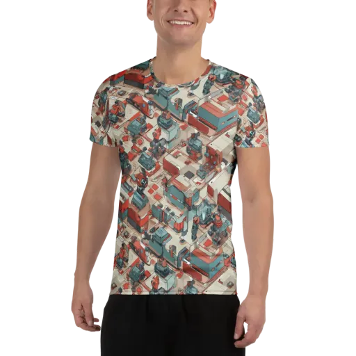 Circuit Couture on a Men's Athletic T-Shirt