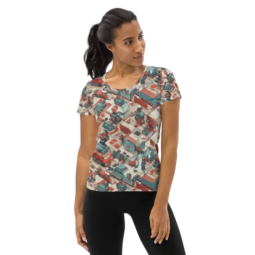 Circuit Couture on a Women's Athletic T-Shirt