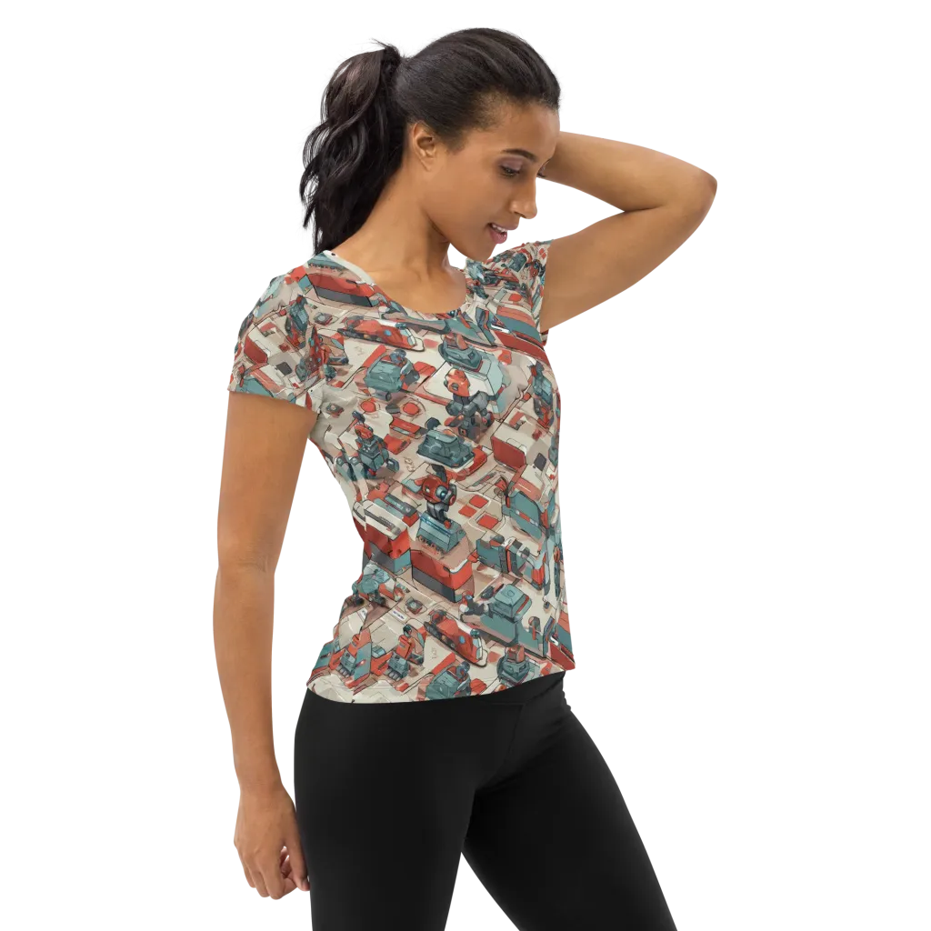 Circuit Couture on Women's Athletic T-Shirt — Right