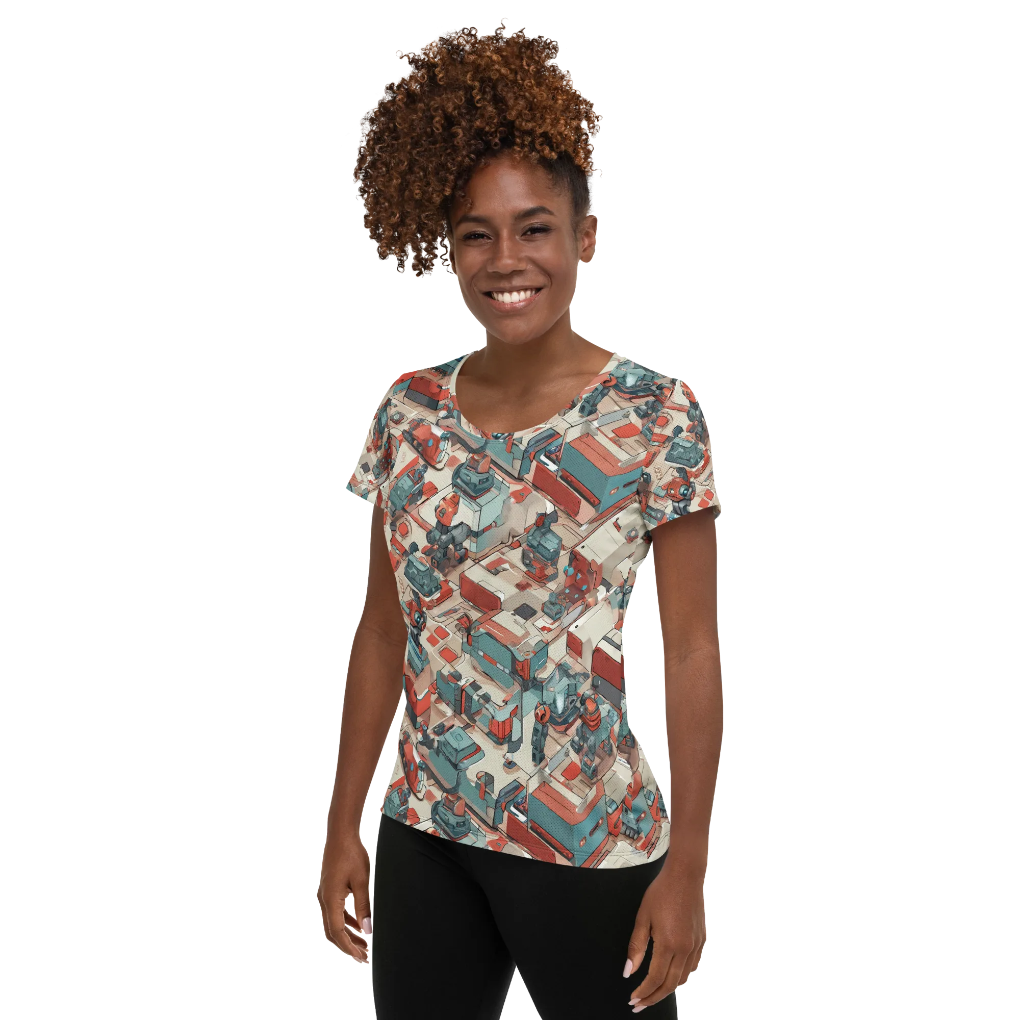 Circuit Couture on Women's Athletic T-Shirt — Left