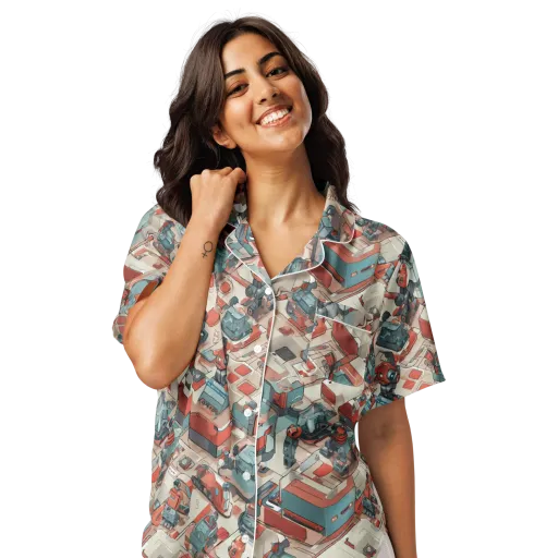 Circuit Couture on a Women's Short Sleeve Pajama Top