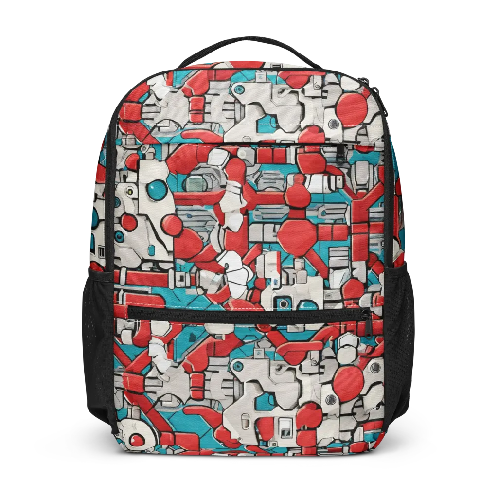 Red Circuitry on Utility Backpack — Front