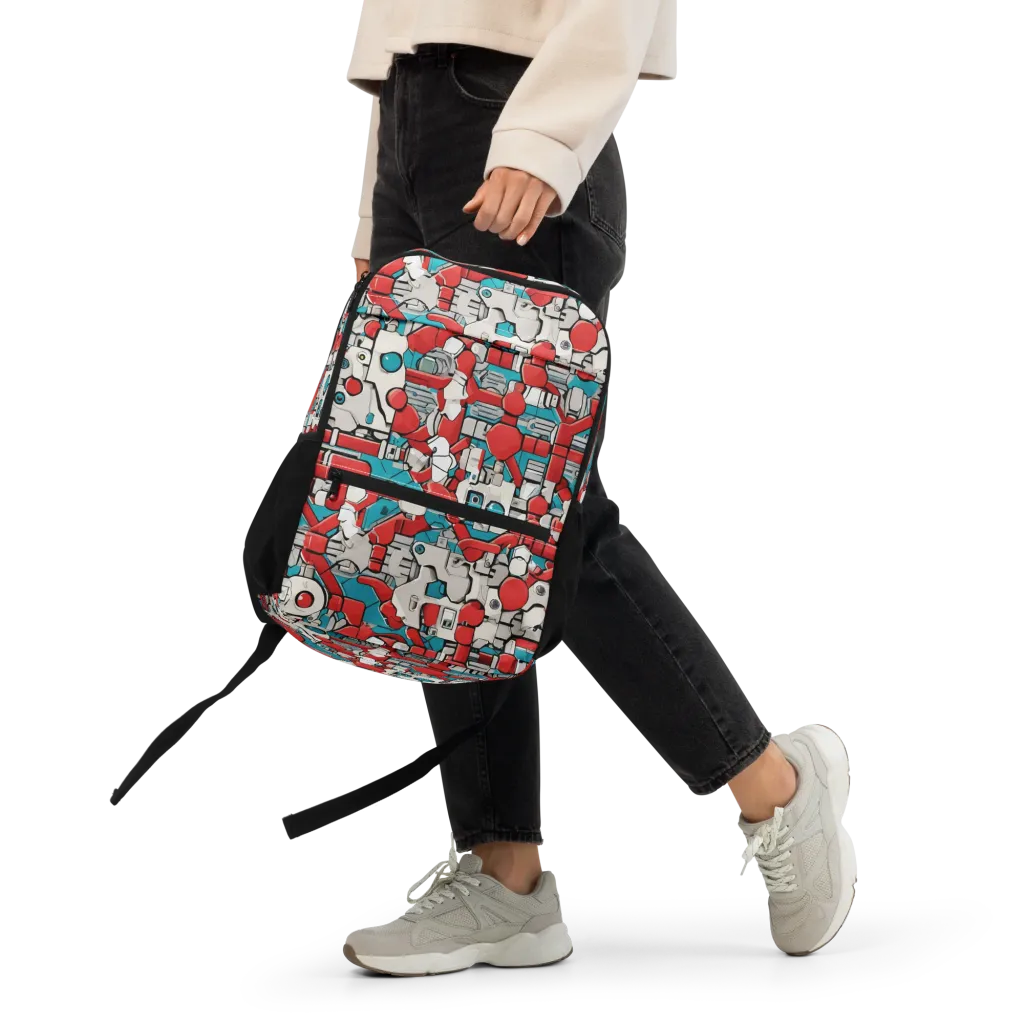 Red Circuitry on Utility Backpack — Front