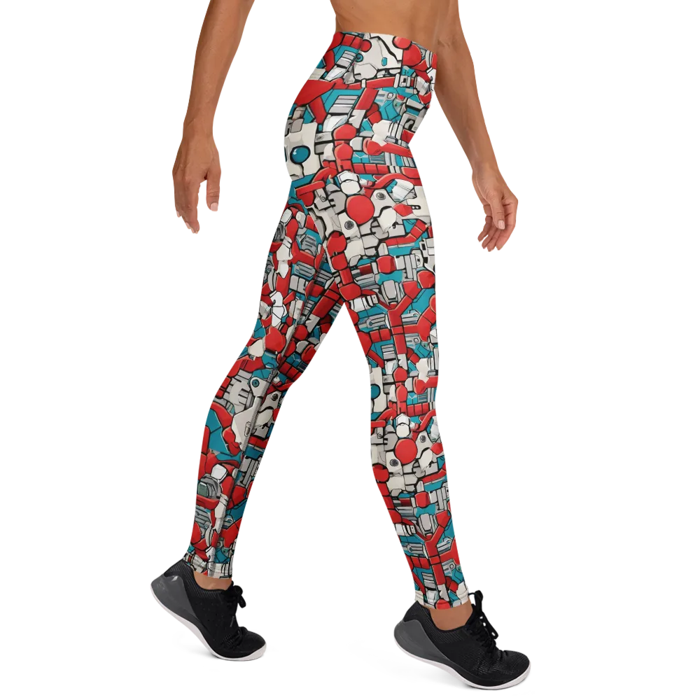 Red Circuitry on Yoga Leggings — Right