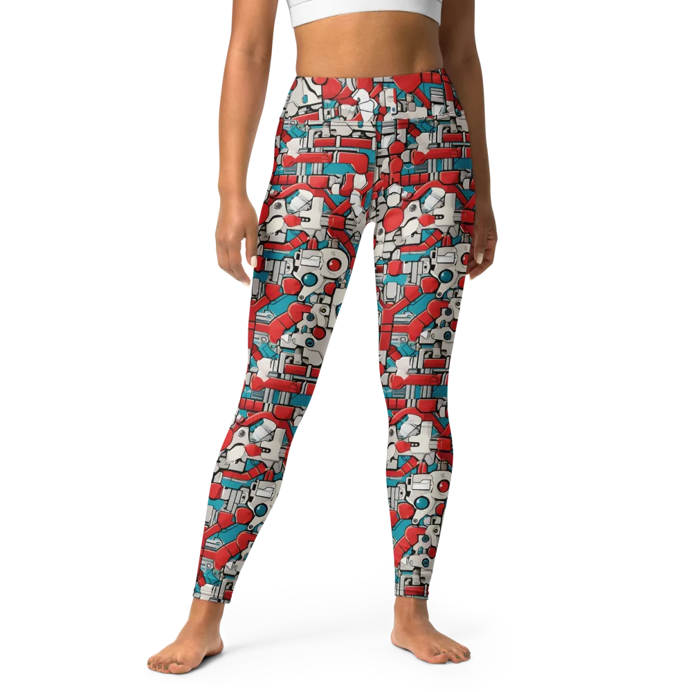 Red Circuitry on Yoga Leggings — Front