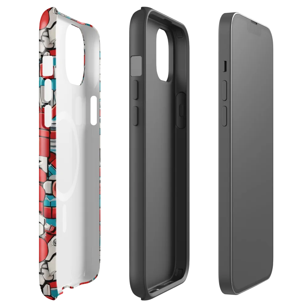 Red Circuitry on MagSafe Tough Case for iPhone® — Front