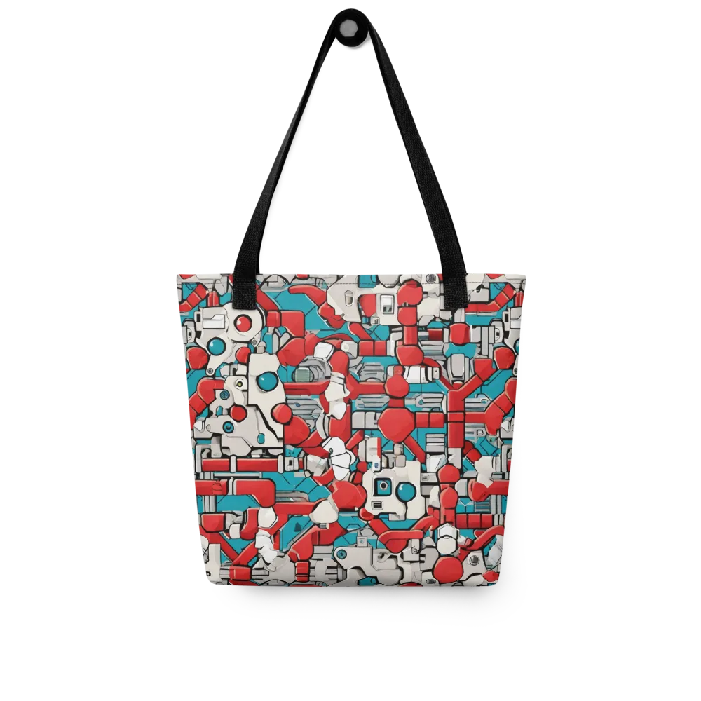Red Circuitry on Tote Bag — Front