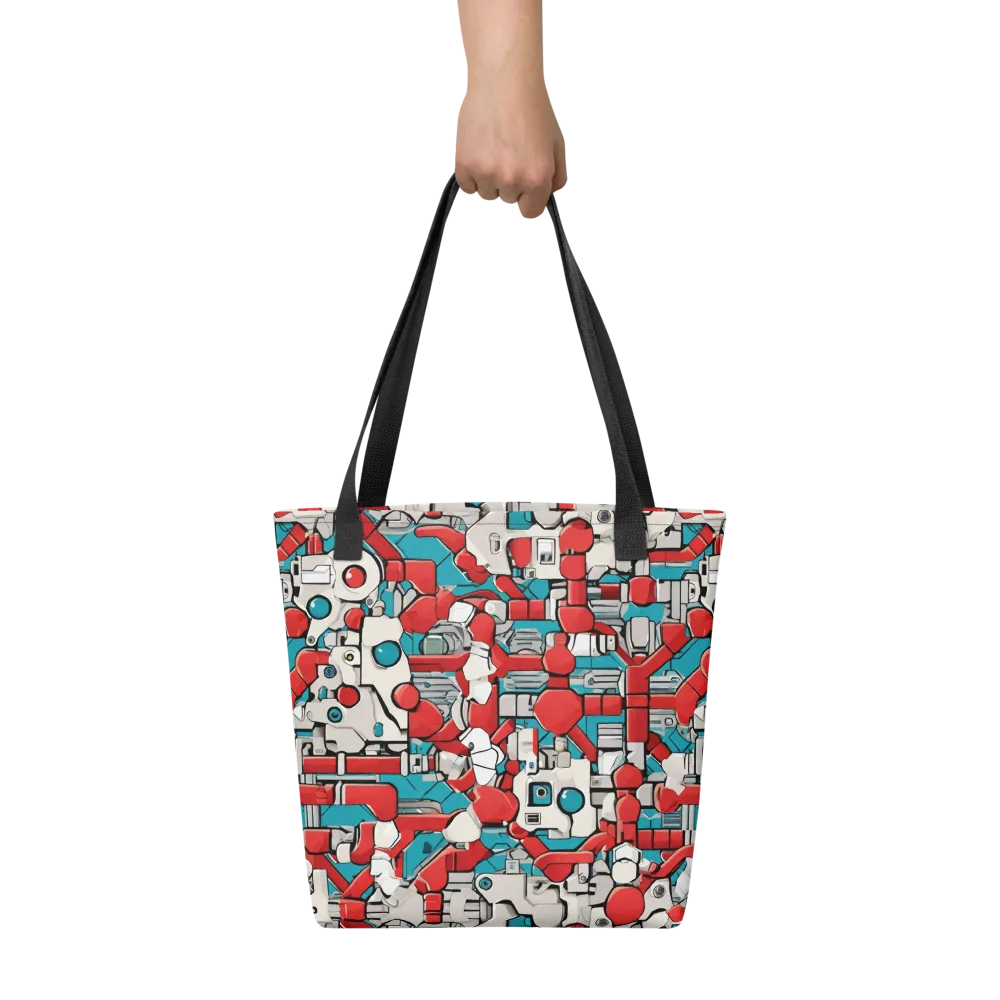 Red Circuitry on Tote Bag — Front