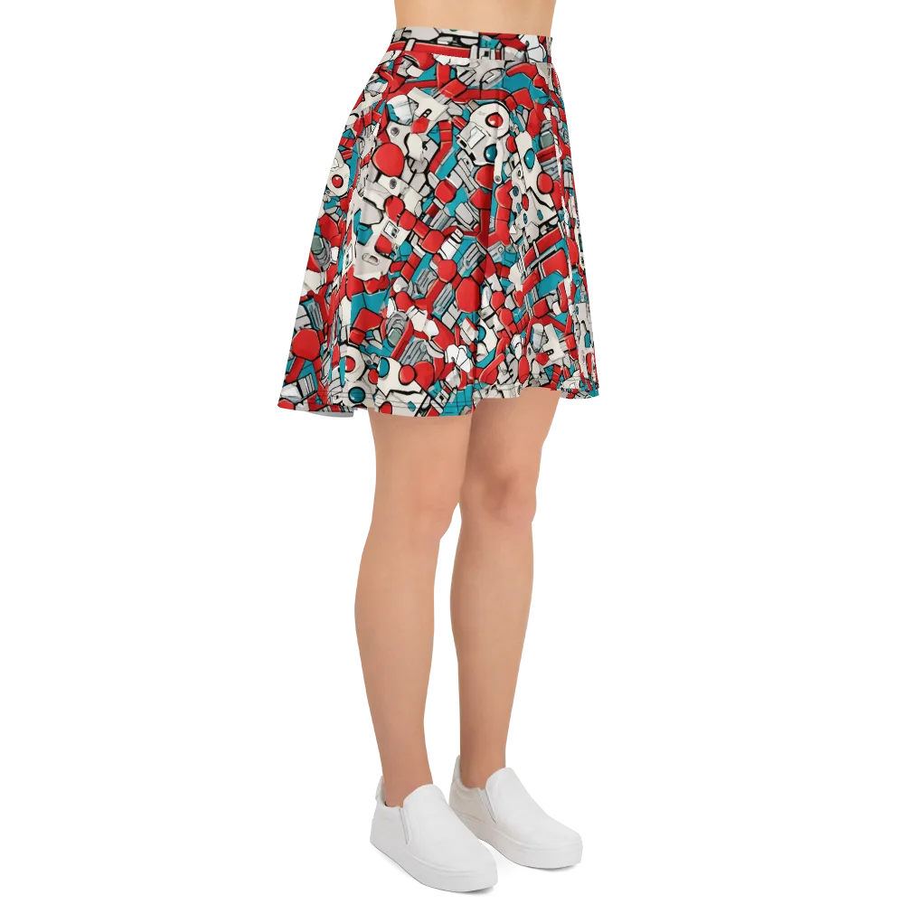 Red Circuitry on Skater Skirt — Right